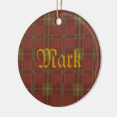 赤い格子縞の名前オーナメント セラミックオーナメント (左)