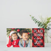 赤い格子縞の嬉しいニュース　一枚の写真で見るホリデー シーズンカード (スタンド正面)