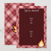 赤い格子縞の炎 招待状 (正面/裏面)