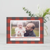 赤い格子縞の父の日 招待状 (スタンド正面)