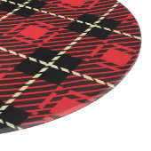 赤い格子縞の背景 カッティングボード (角)