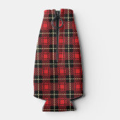 赤い格子縞の背景 ボトルクーラー (裏面)