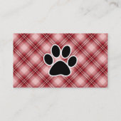 赤い格子縞の足のプリント 名刺 (裏面)