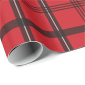赤い格子縞パターン ラッピングペーパー (ロールコーナー)