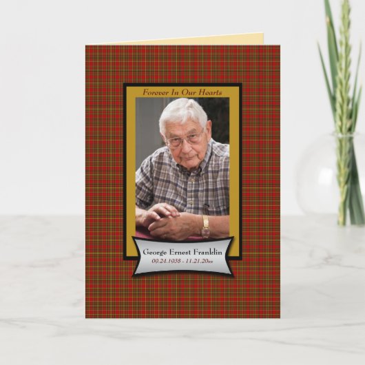 赤い格子縞フランネル記念カード（写真付き） カード (正面)