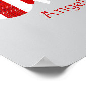 赤い格子縞ラトルベビー写真ポストポスター ポスター (角)