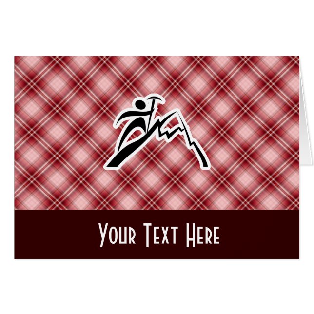 赤い格子縞山の登山 (正面横)