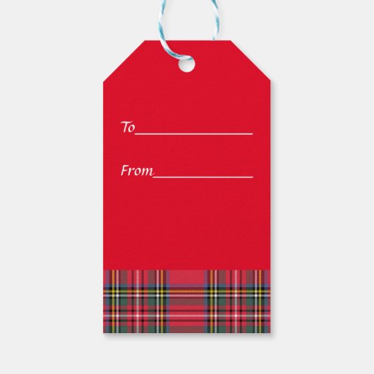 赤い格子縞 ギフトタグ (裏面)