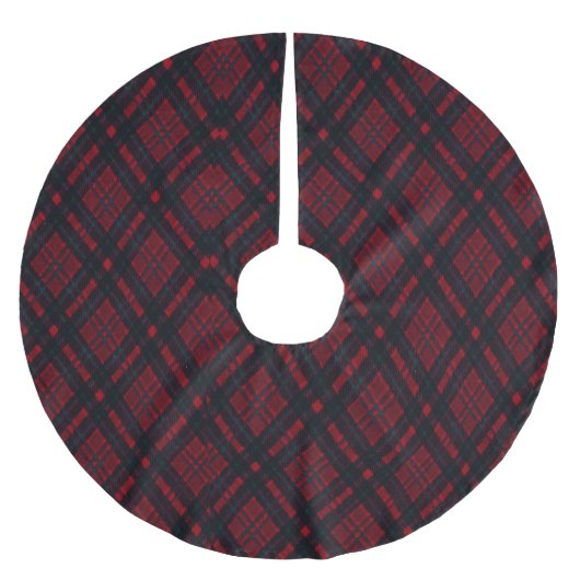 赤い格子縞 ブラッシュドポリエステルツリースカート (正面)