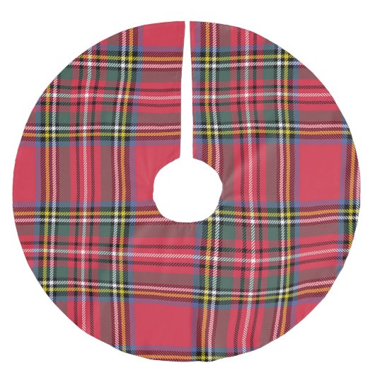 赤い格子縞 ブラッシュドポリエステルツリースカート (正面)