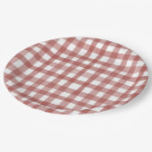 赤い格子縞 ペーパープレート (アングル)