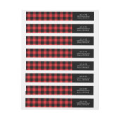 赤い格子縞 | ホリデー ラップアラウンドラベル (シート)