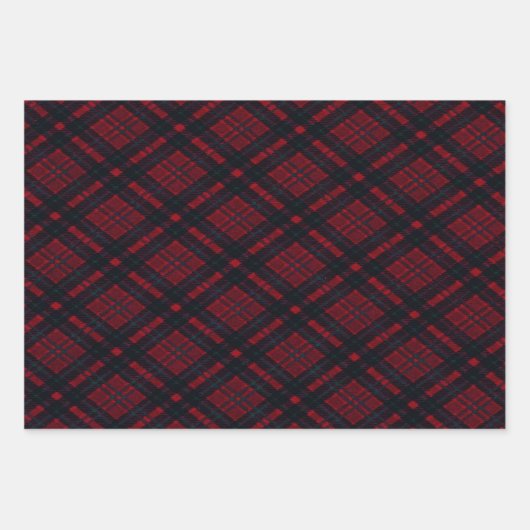 赤い格子縞 ラッピングペーパーシート (正面)