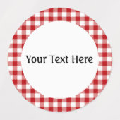 赤い格子縞、赤いギンガム防水 ラベル (デザイン2)