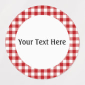 赤い格子縞、赤いギンガム防水 ラベル (デザイン1)