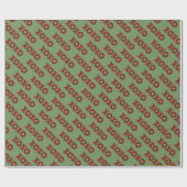 赤い格子縞XOXOグリーンパターン ラッピングペーパー (フラット)