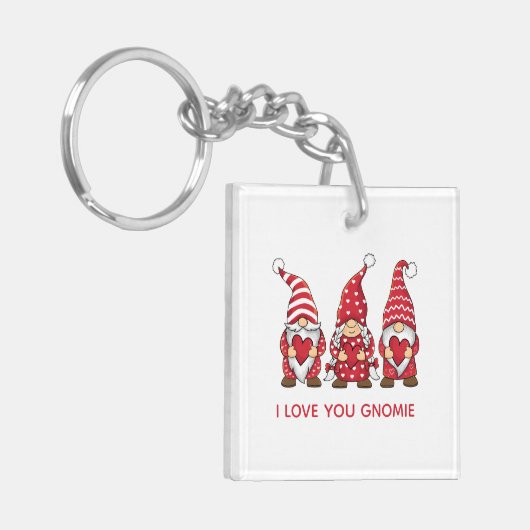 赤い格言とハートパーソナライズされたバレンタインデー キーホルダー (正面左)