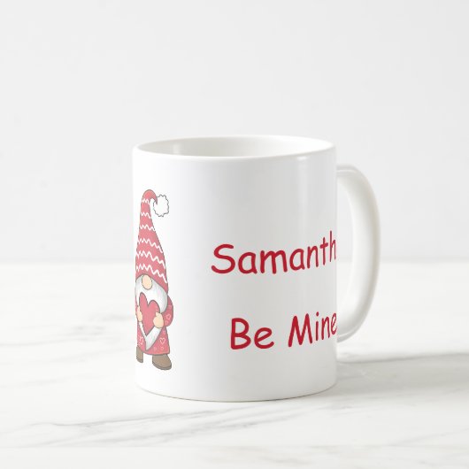 赤い格言とハートパーソナライズされたバレンタインデー コーヒーマグカップ (正面右)