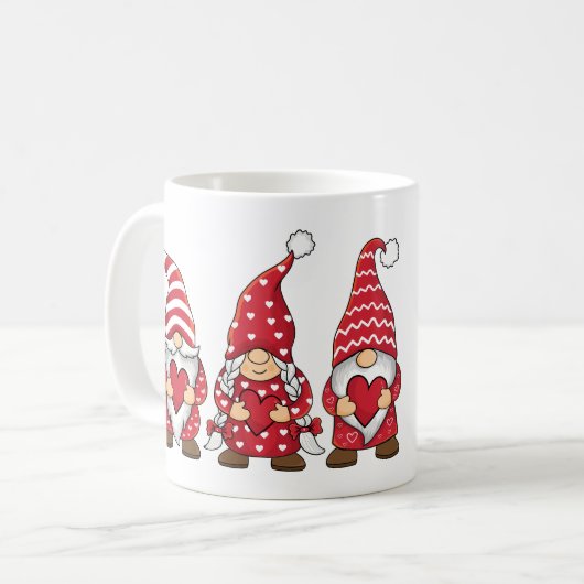 赤い格言とハートパーソナライズされたバレンタインデー コーヒーマグカップ (正面左)