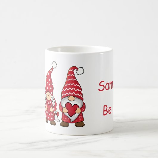 赤い格言とハートパーソナライズされたバレンタインデー コーヒーマグカップ (中央)