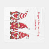 赤い格言とハートパーソナライズされたバレンタインデー フリースブランケット (正面(横))