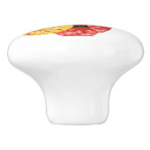 赤い桜こけし人形-かわいい日本の芸者 セラミックノブ (側面)