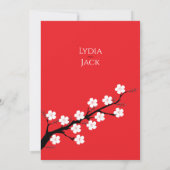 赤い桜をテーマにした結婚式の招待状 招待状 (裏面)