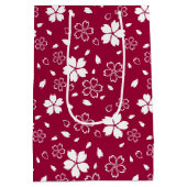 赤い桜パターン ミディアムペーパーバッグ (裏面)