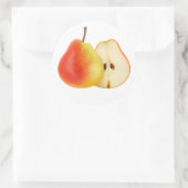 赤い梨を半分に切る ラウンドシール (バッグ)