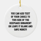 赤い棒の姿のフットボール選手の写真のオーナメント セラミックオーナメント (裏面)