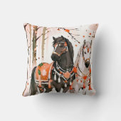 赤い森の中の馬 クッション (裏面)