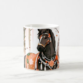 赤い森の中の馬 コーヒーマグカップ