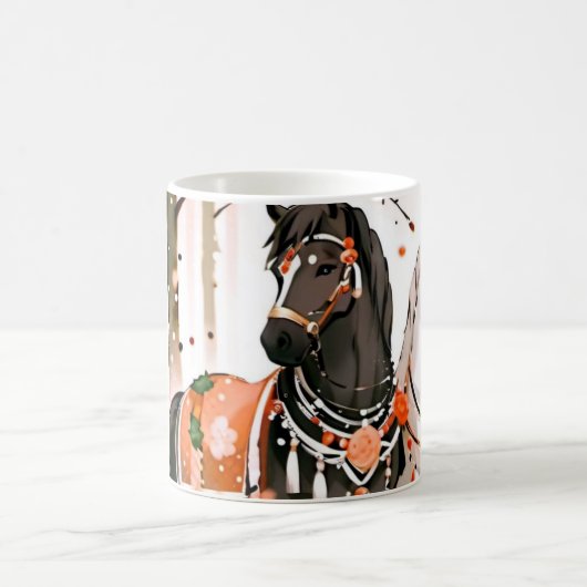 赤い森の中の馬 コーヒーマグカップ (中央)