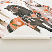 赤い森の中の馬 シェルパブランケット (3/4)