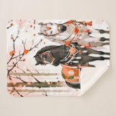 赤い森の中の馬 シェルパブランケット (正面(横))