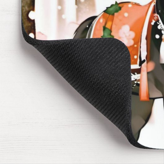 赤い森の中の馬 マウスパッド (コーナー)