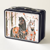 赤い森の中の馬 メタルランチボックス (裏面)