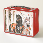 赤い森の中の馬 メタルランチボックス (裏面)