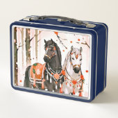 赤い森の中の馬 メタルランチボックス (裏面)