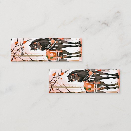 赤い森の馬の名前をカスタムする スキニー名刺 (正面/裏面)