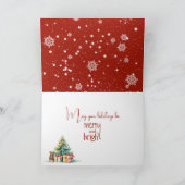 赤い椅子に可愛いクリスマスマウス カード (内部)