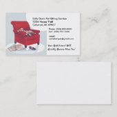 赤い椅子の~のレトロのスタイルの名刺のスパニエル犬 名刺 (正面/裏面)