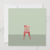 赤い椅子グリーン引っ越し祝いパーティー招待状 招待状 (裏面)