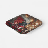 赤い椅子フランスのにクリスマス・ブラック・ブルドッグ ペーパープレート (傾斜あり)