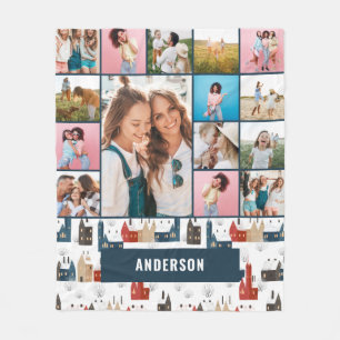 赤い植物性モダンパンパミニマルス15枚のフォトフリース フリースブランケット