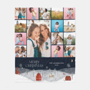 赤い植物性モダンパンパミニマルス15枚 フリースブランケット