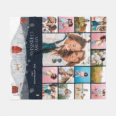 赤い植物性モダンパンパミニマルス15枚 フリースブランケット (正面(横))