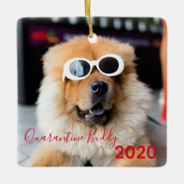 赤い検疫相棒ポーズマス·ドメリーッグ·クリスマス セラミックオーナメント