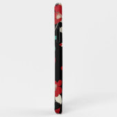 赤い椿、白い緑の葉黒い黒いフローラ Case-Mate iPhoneケース (裏面/右)