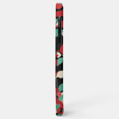 赤い椿、白い緑の葉黒い黒いフローラ Case-Mate iPhoneケース (裏面/左)